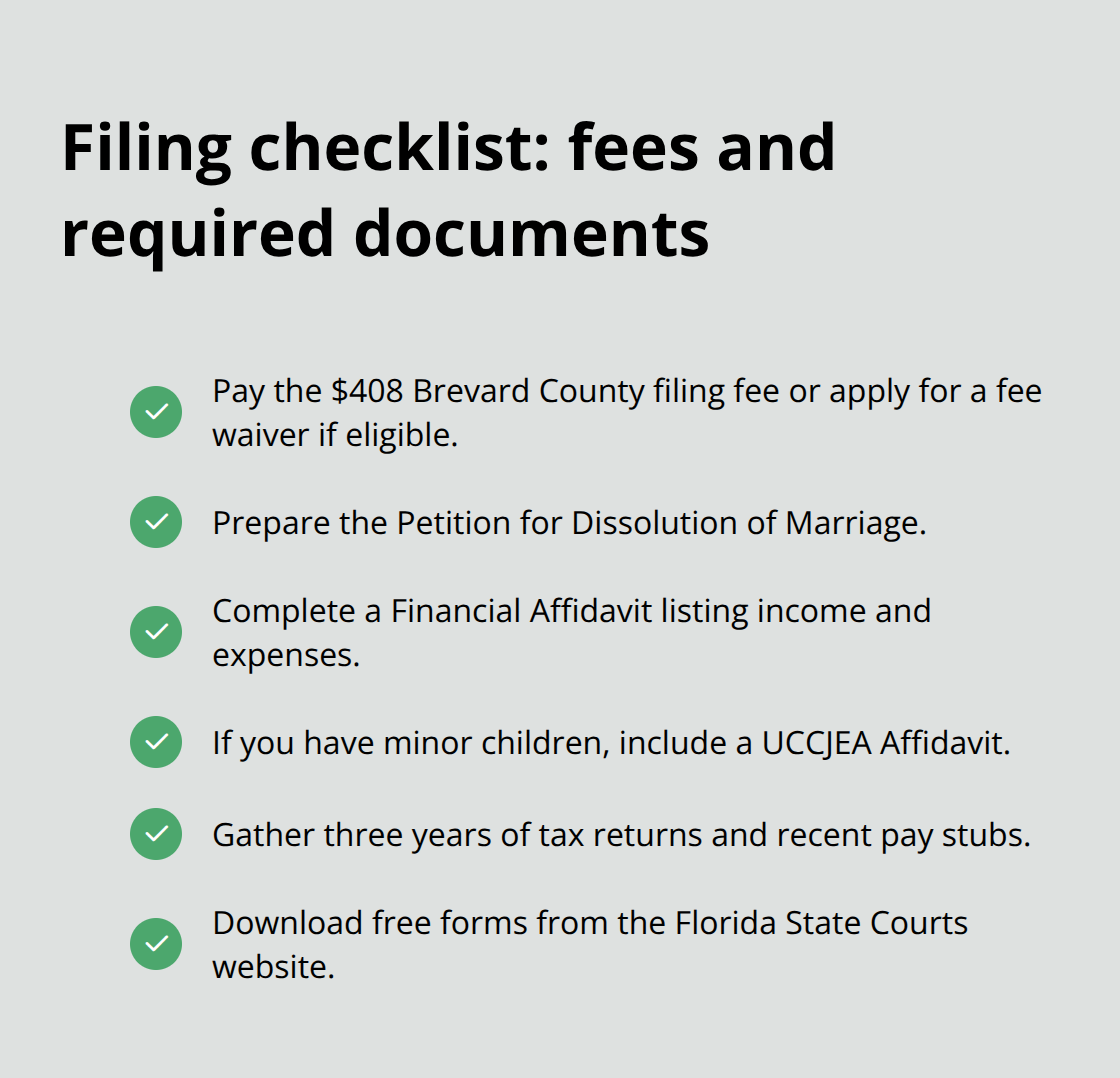 Key filing items to start a Melbourne, Florida divorce - Divorce timeline Melbourne Florida