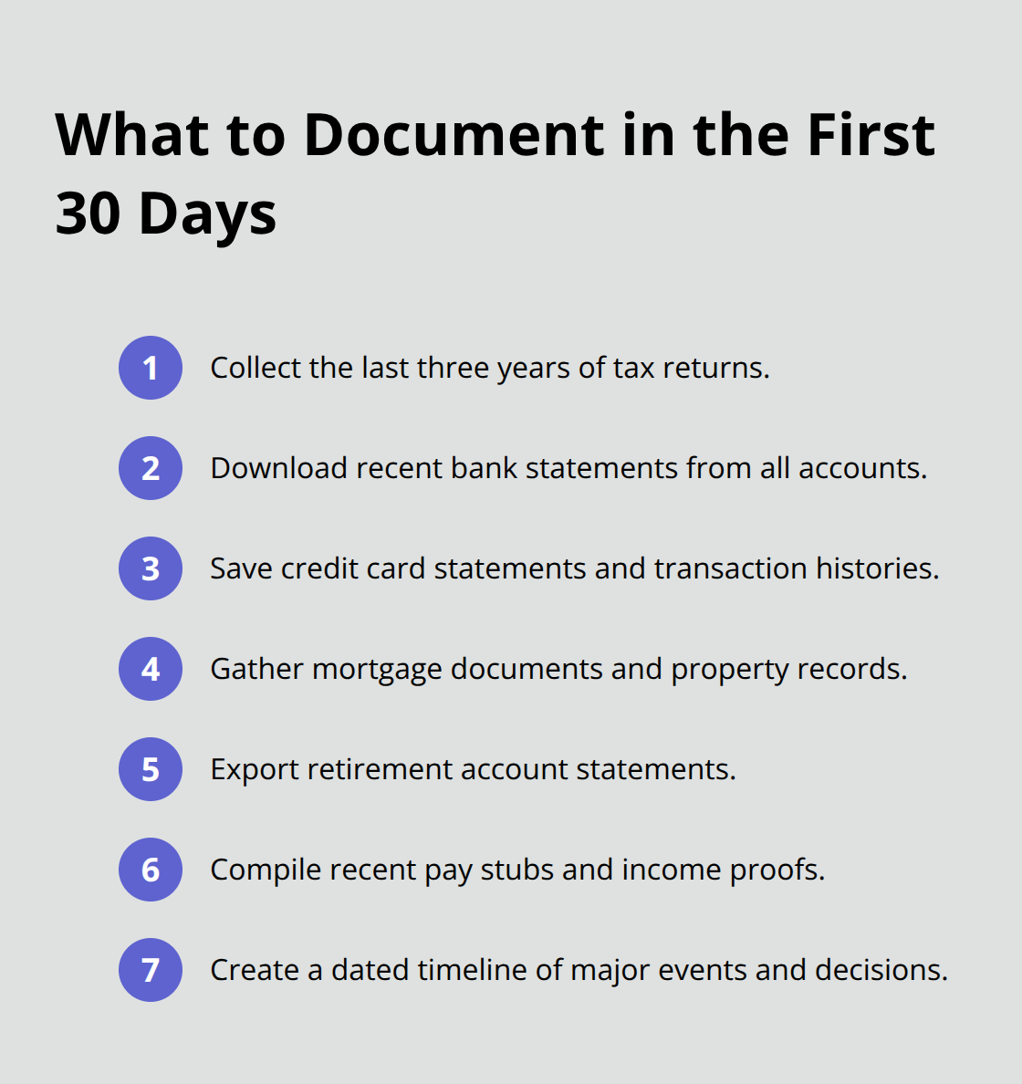 Key records to gather in the first month to strengthen your divorce case in Florida - Divorce tips Melbourne FL