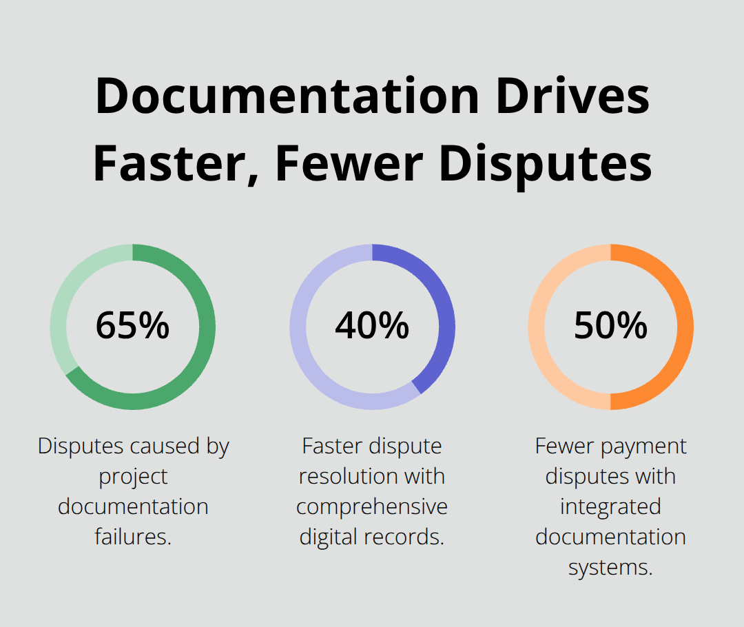 Chart showing how documentation quality affects dispute frequency and speed of resolution in construction projects. - construction legal advice