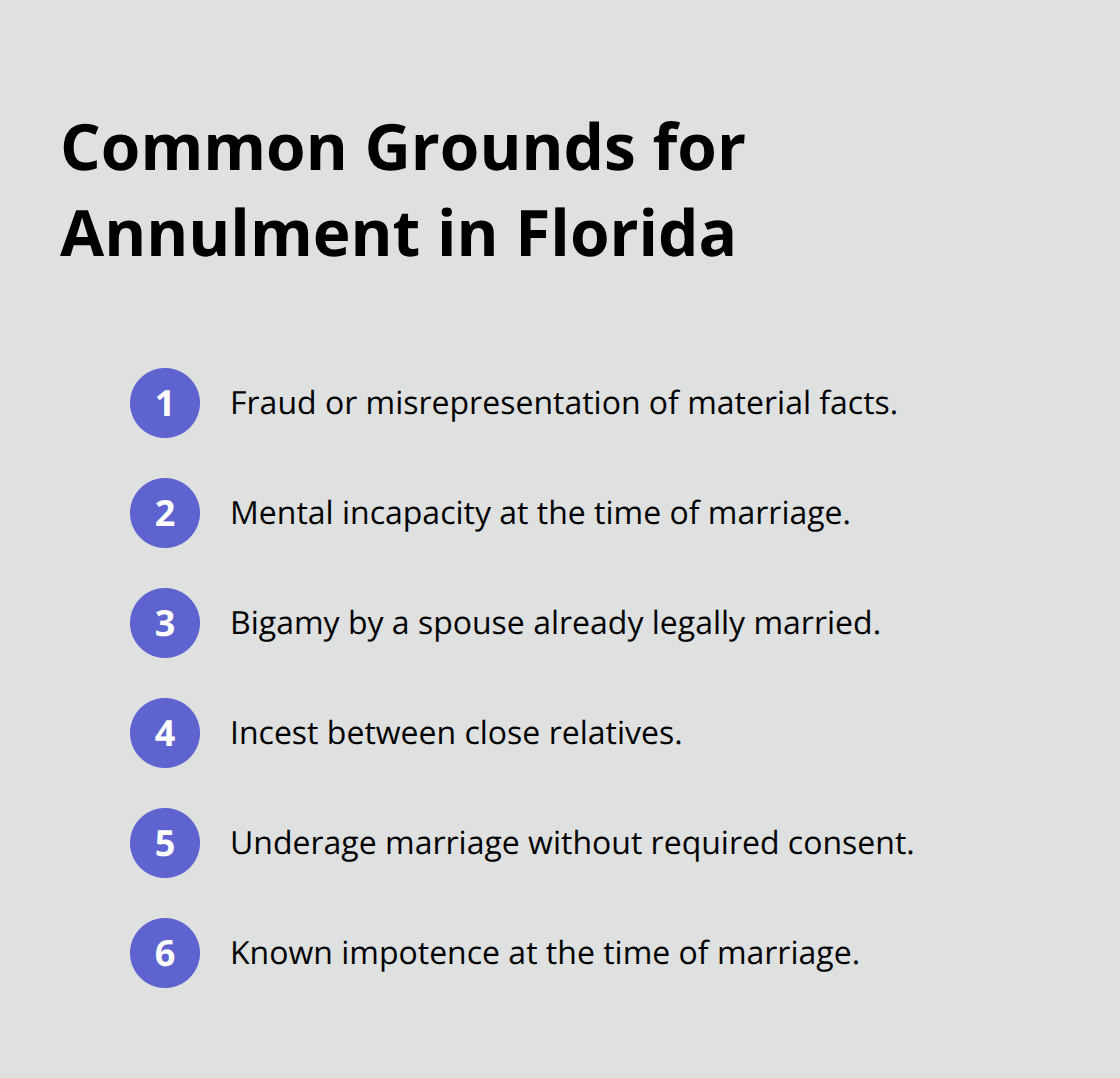 Grounds that can invalidate a marriage in Florida