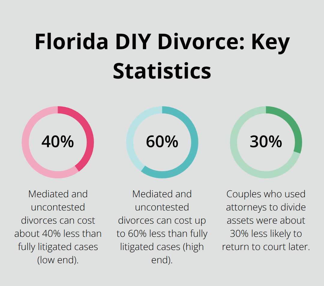 Key Florida divorce statistics on costs and court returns - divorce without attorneys