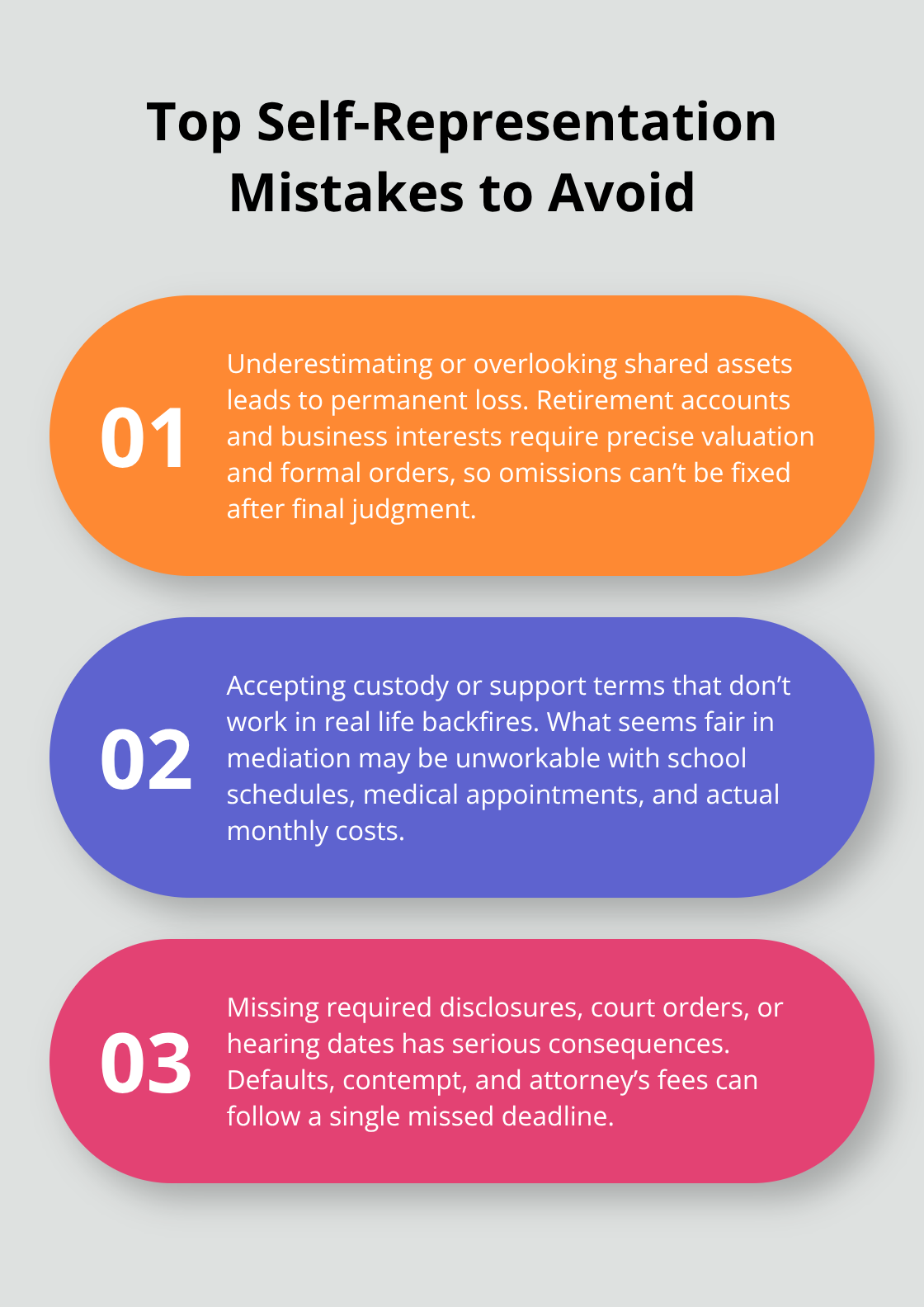 Three major mistakes people make when handling a divorce without an attorney. - do you need an attorney for a divorce