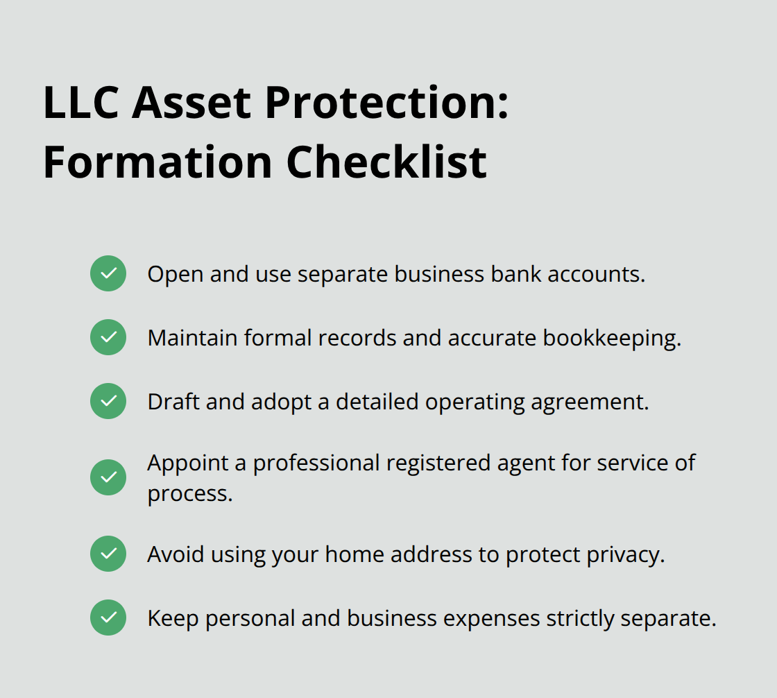 Checklist of professional LLC formation steps that protect personal assets - legal advice for business owners