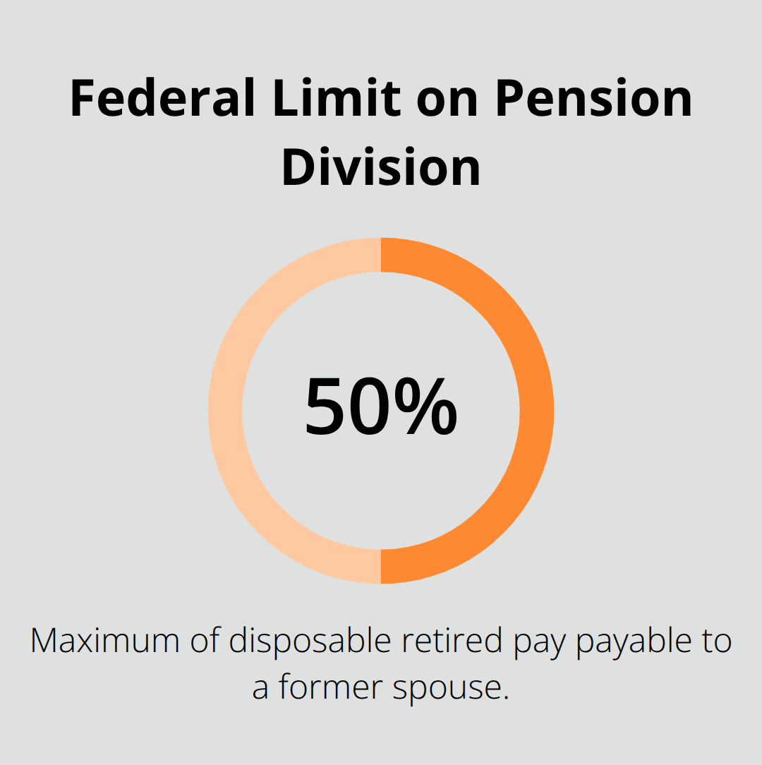 Maximum share of disposable retired pay a former spouse can receive under federal law. - military divorce Melbourne Florida
