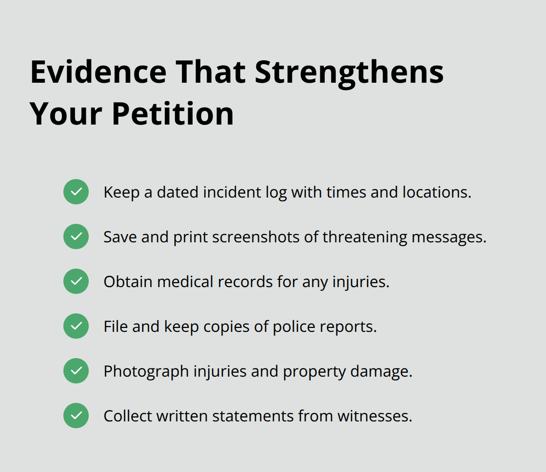 Checklist of key documentation to support a Florida protective order case - protective order Melbourne FL